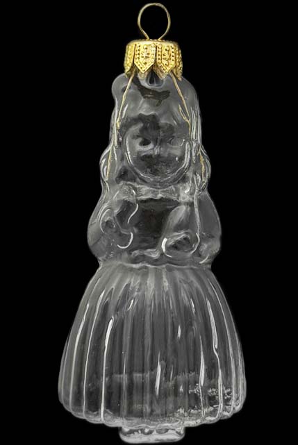 Стеклянная елочная игрушка Заготовка Девочка с бантом 12 см 161525300